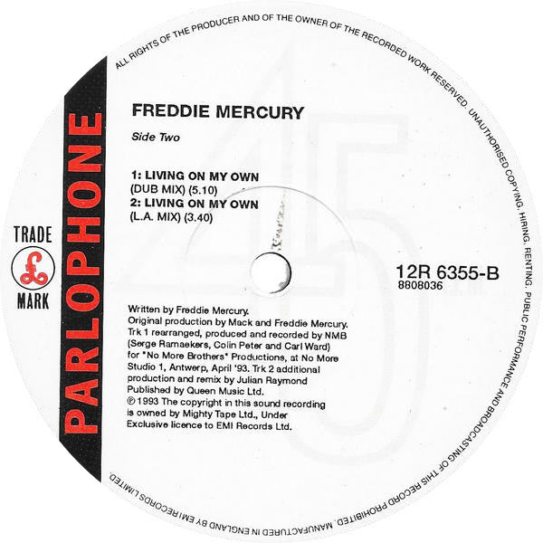 Freddie Mercury : Living On My Own (12", Single)