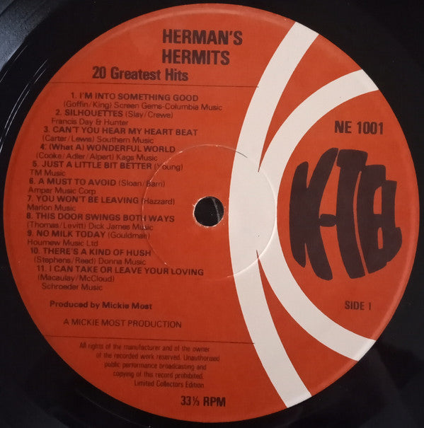 Herman's Hermits : 20 Greatest Hits (LP, Comp)