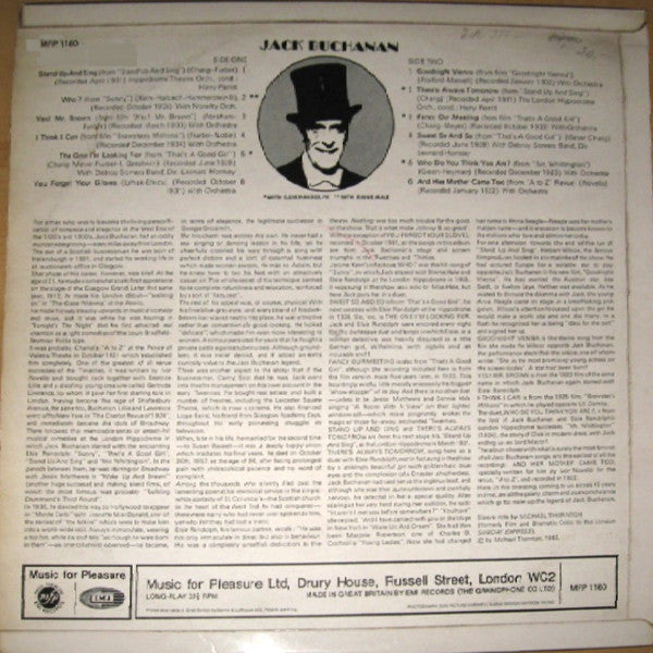 Jack Buchanan With Binnie Hale And Elsie Randolph : The Debonair (LP, Comp)