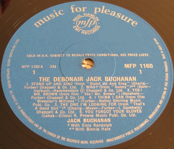 Jack Buchanan With Binnie Hale And Elsie Randolph : The Debonair (LP, Comp)