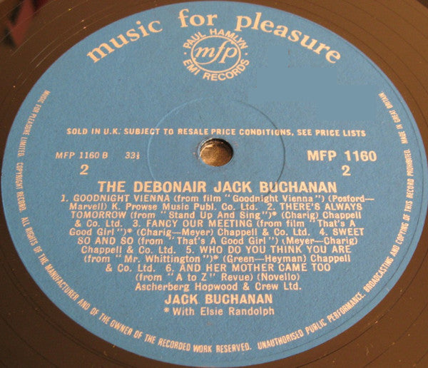 Jack Buchanan With Binnie Hale And Elsie Randolph : The Debonair (LP, Comp)