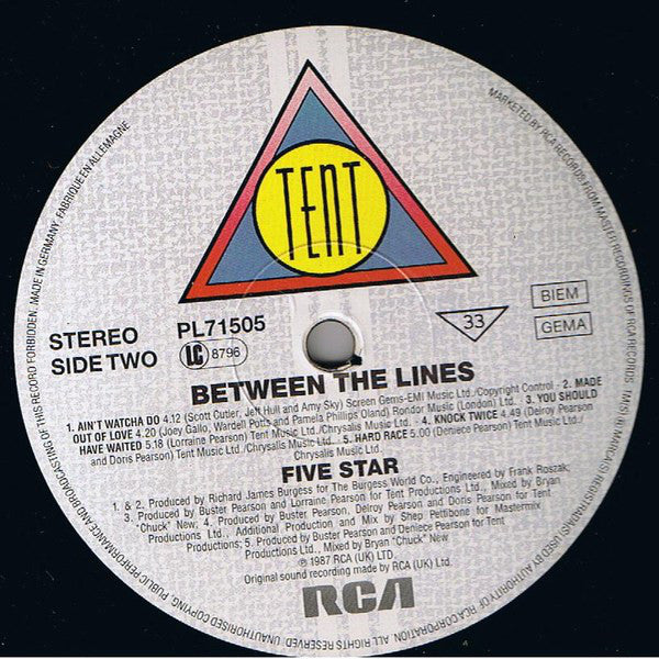 Five Star : Between The Lines (LP, Album)