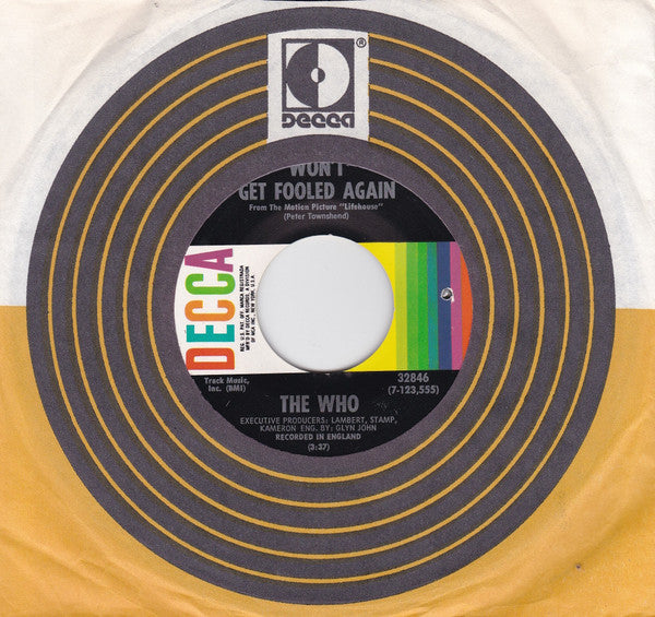 The Who : Won't Get Fooled Again / I Don't Even Know Myself (7", Single, ◆Pi)