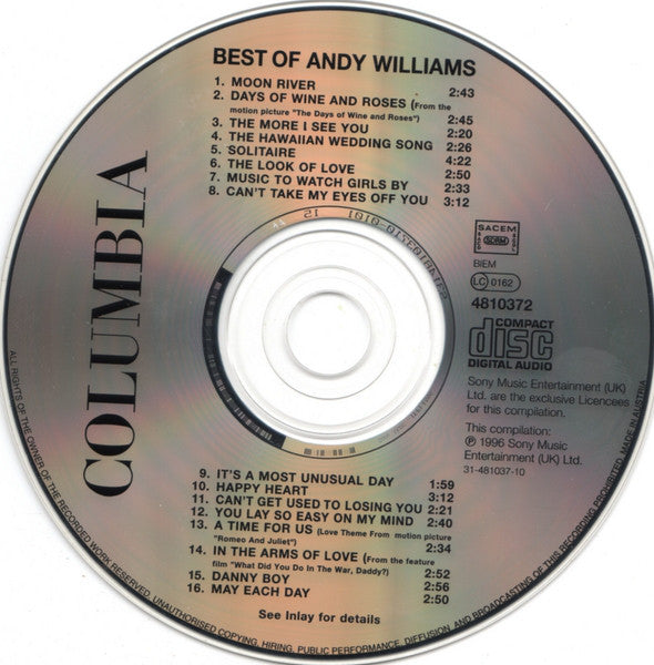 Andy Williams : The Best Of Andy Williams (CD, Comp)