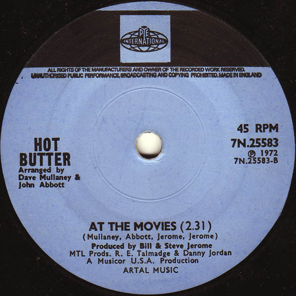 Hot Butter : Popcorn (7", Single, Sol)