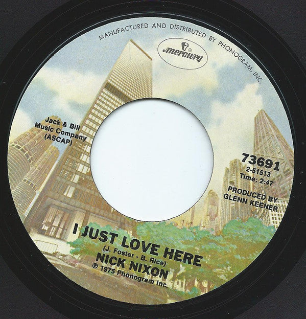 Nick Nixon : I'm Too Used To Loving You / I Just Love Here (7", Styrene)