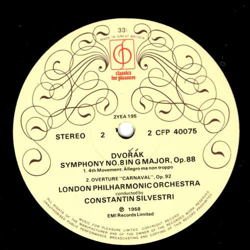 Antonín Dvořák / London Philharmonic Orchestra, Constantin Silvestri : Symphony No. 8 In G Major Etc.  (LP, RE)