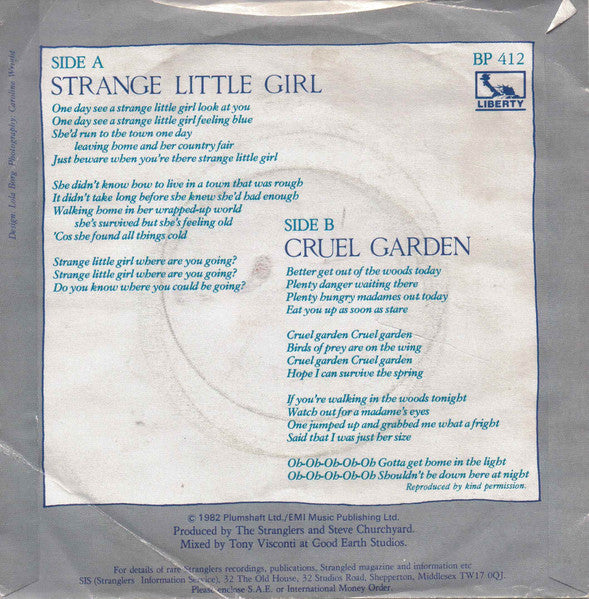 The Stranglers : Strange Little Girl (7", Single, Sol)
