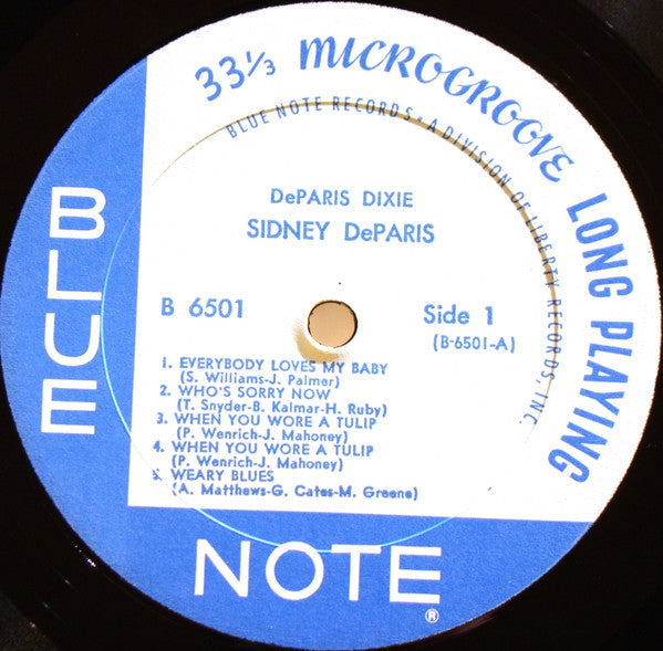 Sidney DeParis' Blue Note Jazzmen / Sidney DeParis And His Blue Note Stompers : DeParis  Dixie (LP, Comp)