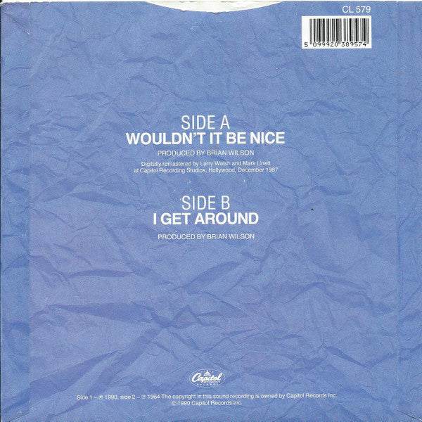 The Beach Boys : Wouldn't It Be Nice (7")