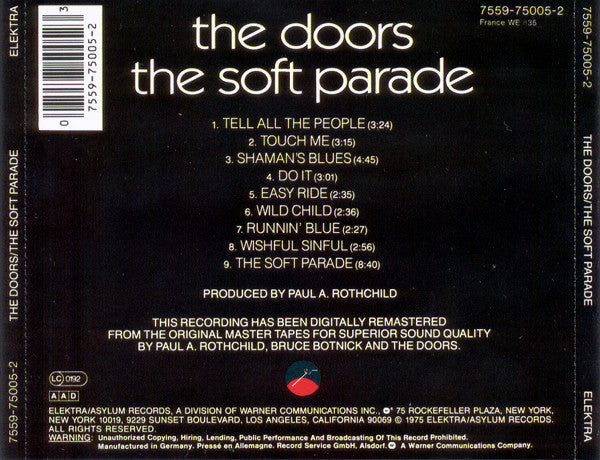 The Doors : The Soft Parade (CD, Album, RE, RM)