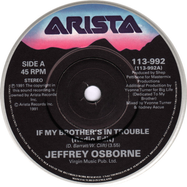 Jeffrey Osborne : If My Brother's In Trouble (7", Single)