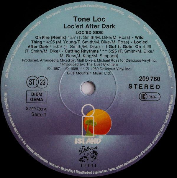 Tone-Lōc* : Lōc'ed After Dark (LP, Album)