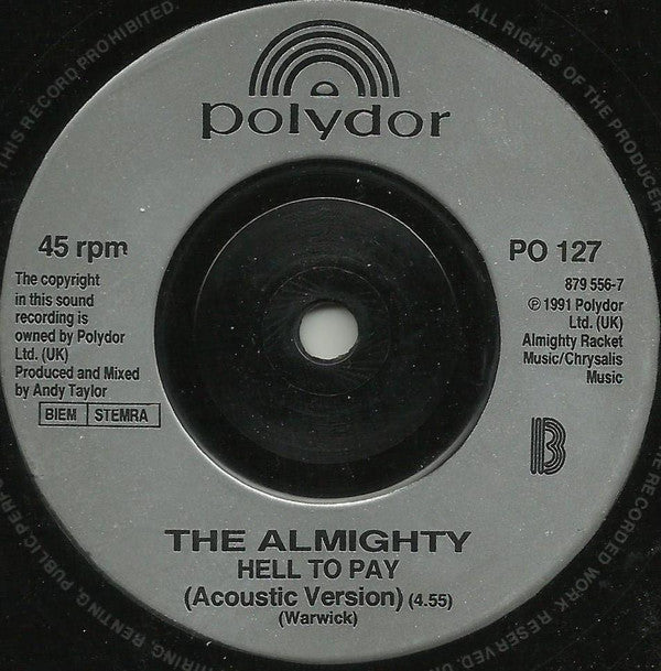 The Almighty : Free 'N' Easy (7", Single)