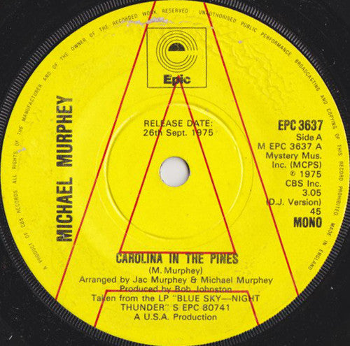 Michael Murphey* : Carolina In The Pines (7", Mono, DJ )