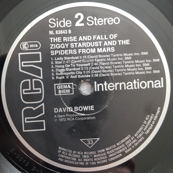 David Bowie : The Rise And Fall Of Ziggy Stardust And The Spiders From Mars (LP, Album, RE)