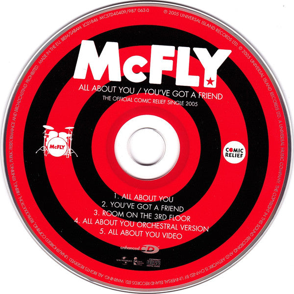 McFly : All About You / You've Got A Friend (CD, Single, Enh)