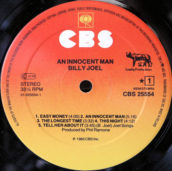 Billy Joel : An Innocent Man (LP, Album)