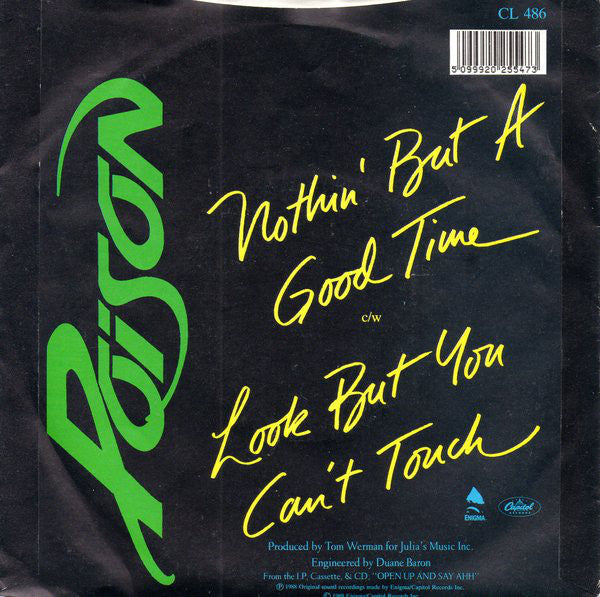 Poison (3) : Nothin' But A Good Time (7", Single)