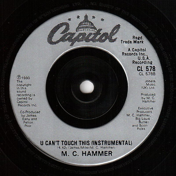 MC Hammer : U Can't Touch This (7", Single, Sil)