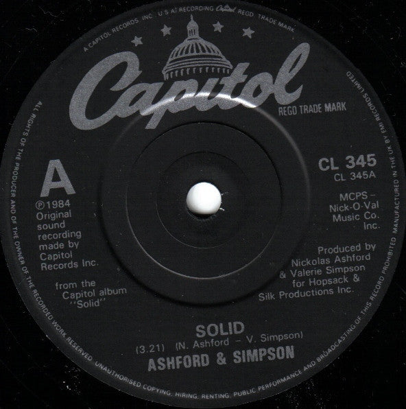 Ashford & Simpson : Solid (7", Single, Pap)