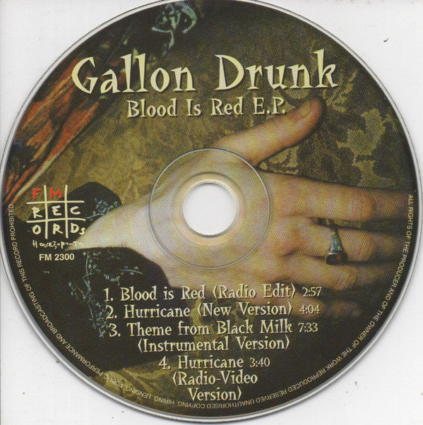 Gallon Drunk : Blood Is Red E.P. (CD, EP)