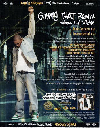 Chris Brown (4) Featuring Lil Wayne : Gimme That (Remix) (CD, Single, Promo)