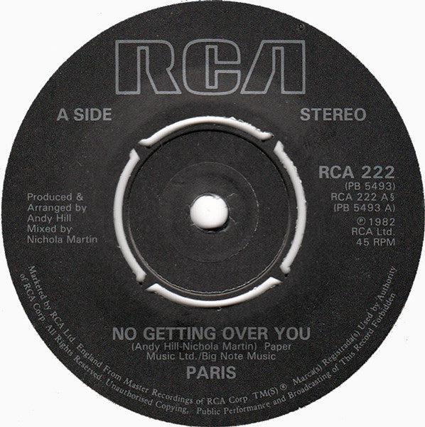 Paris (23) : No Getting Over You (7", Single)