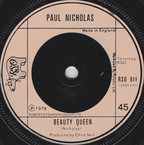 Paul Nicholas : On The Strip (7", Single)