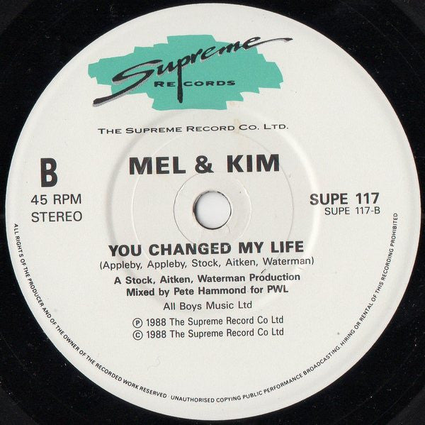 Mel & Kim : That's The Way It Is (7", Single, Pap)