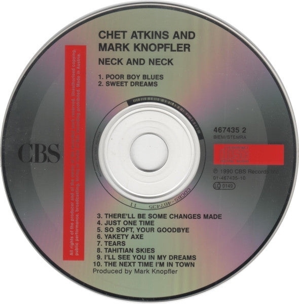 Chet Atkins And Mark Knopfler : Neck And Neck (CD, Album)