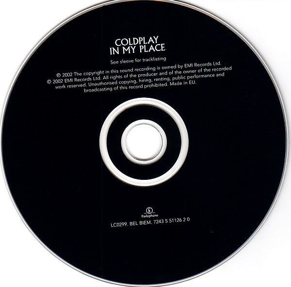 Coldplay : In My Place (CD, Single, Dig)