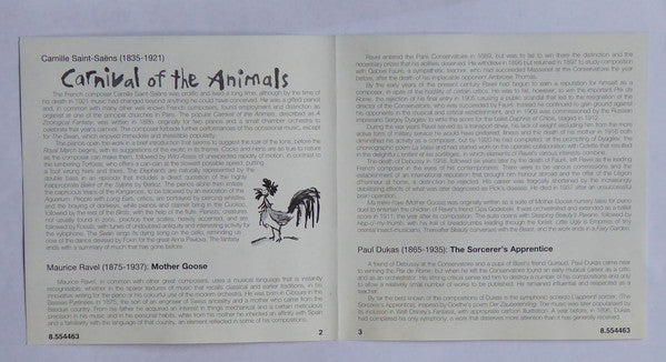 Camille Saint-Saëns - Maurice Ravel, Paul Dukas Narrated By Johnny Morris (3) : Carnival Of The Animals, Mother Goose, The Sorcerer's Apprentice (CD, Album)