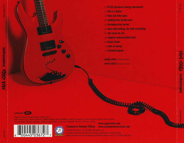 Papa Roach : Lovehatetragedy (CD, Album, Enh, Ltd)