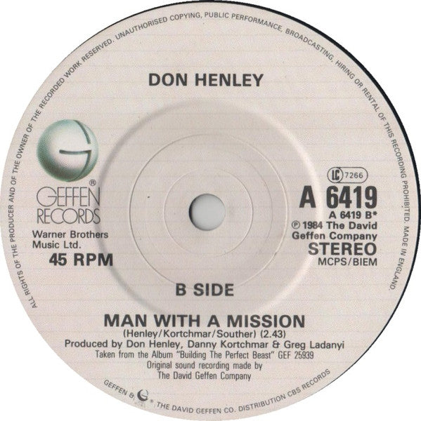 Don Henley : Not Enough Love In The World (7")