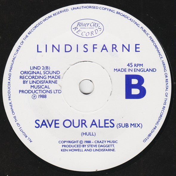 Lindisfarne : Save Our Ales (7", Single)