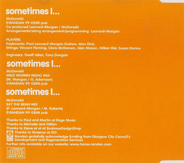 Horse : Sometimes I... (CD, Single)