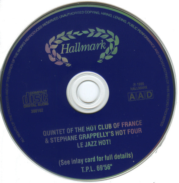 Quintette Du Hot Club De France With Django Reinhardt & Stéphane Grappelli And His Hot Four : Le Jazz Hot! (CD, Comp)