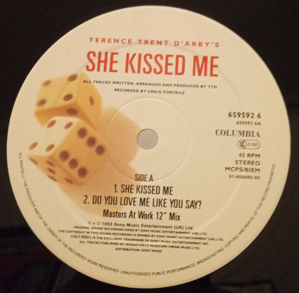 Terence Trent D'Arby : She Kissed Me / Do You Love Me Like You Say? (12")
