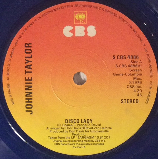 Johnnie Taylor : Disco Lady / Somebody's Gettin' It (7", Single, RE)
