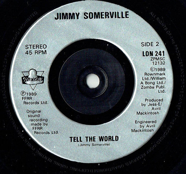 Jimmy Somerville Featuring June Miles-Kingston : Comment Te Dire Adieu (7", Single, Sil)