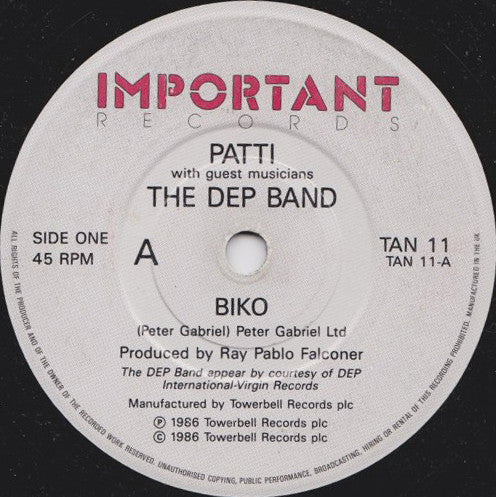 Patti* With Guest Musicians The DEP Band : Biko (7", Single)