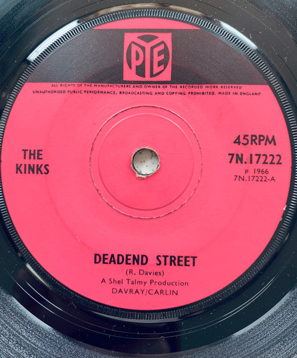 The Kinks : Deadend Street (7", Single, Sol)