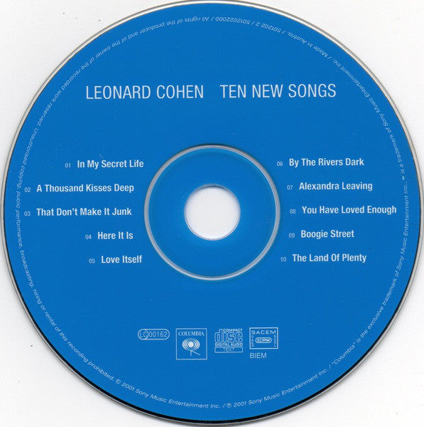 Leonard Cohen : Ten New Songs (CD, Album)