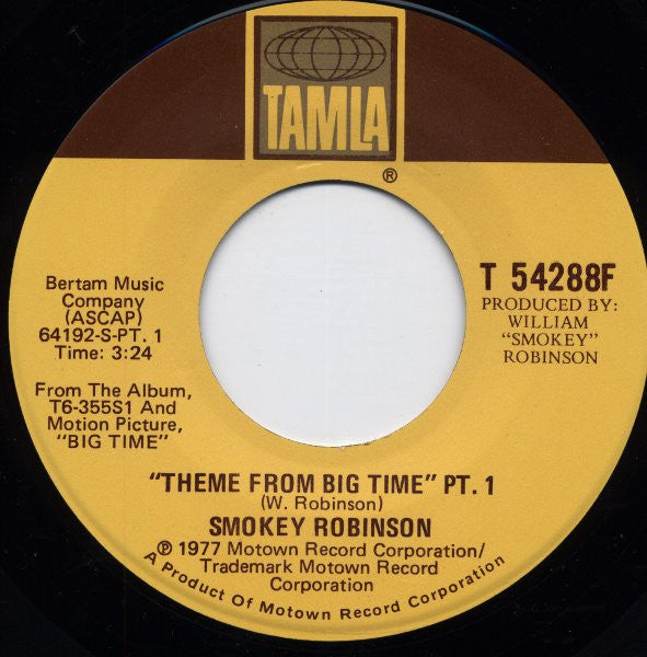 Smokey Robinson : Theme From Big Time (7")