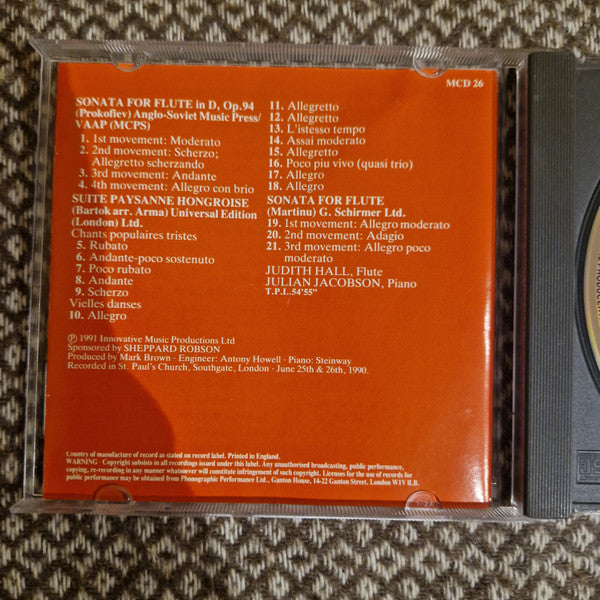 Judith Hall & Julian Jacobson : Twentieth Century Classics For The Flute (CD, Album)