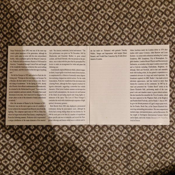 Judith Hall & Julian Jacobson : Twentieth Century Classics For The Flute (CD, Album)