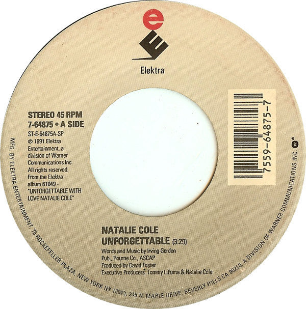Natalie Cole : Unforgettable (7", Single)