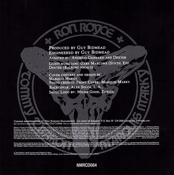 Coroner : Punishment For Decadence (CD, Album, RE)
