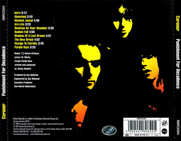 Coroner : Punishment For Decadence (CD, Album, RE)